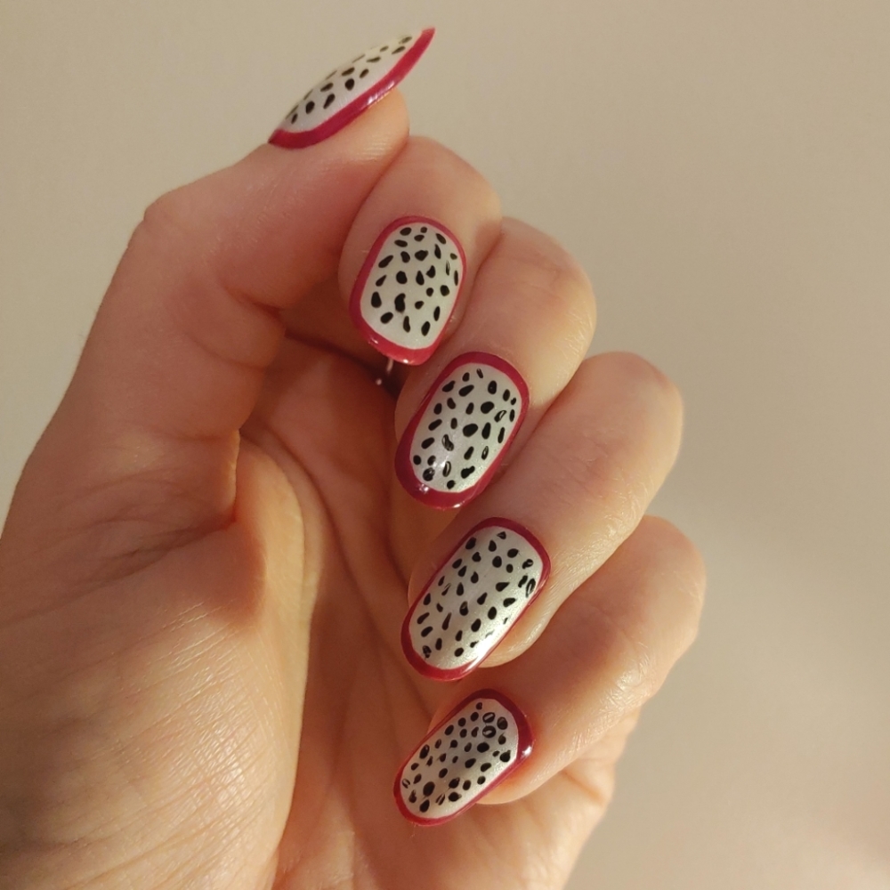 Press On Nails Dragon Fruit - New Hand Painted